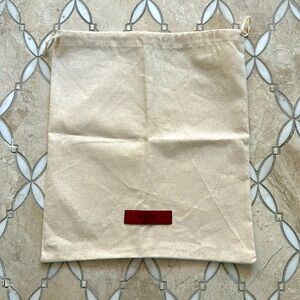 New Valentino Garavani Cream Red Logo Dust Bag 13”x 12”
